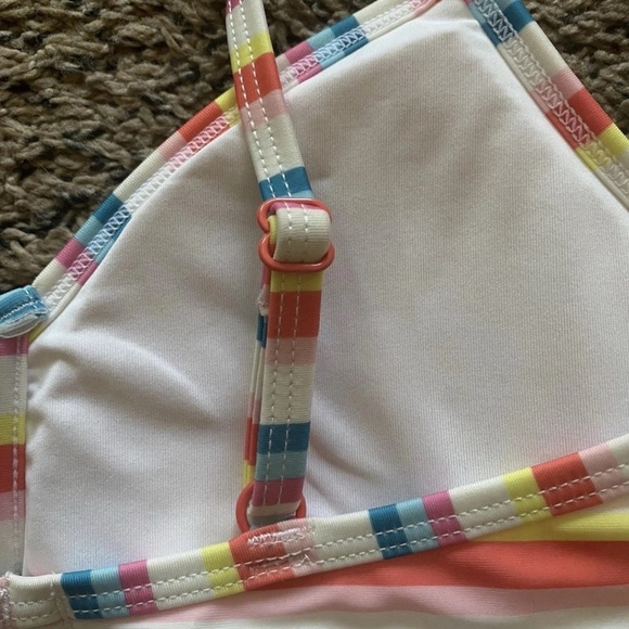 AEROPOSTALE Live Love Dream Rainbow Stripe Bikini Top Small New Partial Tags - Picture 7 of 7